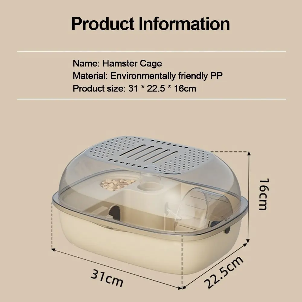 Fashion Large Space Hamster Cage Sturdy Breathable Small Animal Carrying Cage Easy Clean Ventilation Pet House