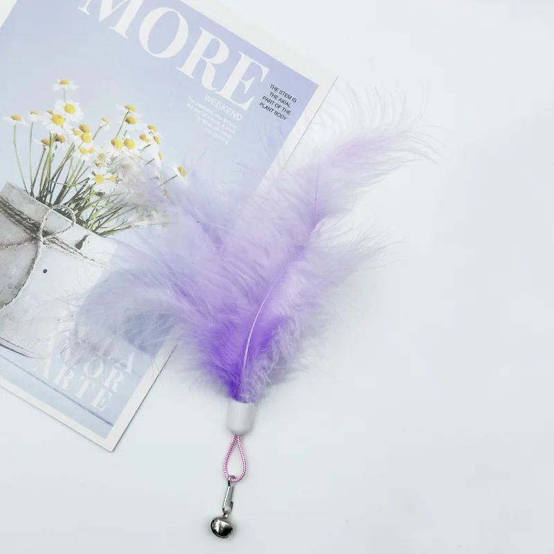 3/5/10pcs Pet Cuddly Stick Feather Bell Replacement Head Pet Plush Toy Cuddly Cat Toy Relief Interactive Toy Cat Toys Pet Toys