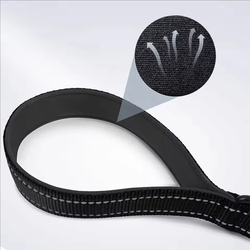 30/45/60cm Dog Rope Short Dog Lead Nylon Reflective Big Dog Training Leash With Zinc Alloy Lock Lockable 360 Degree Rotation
