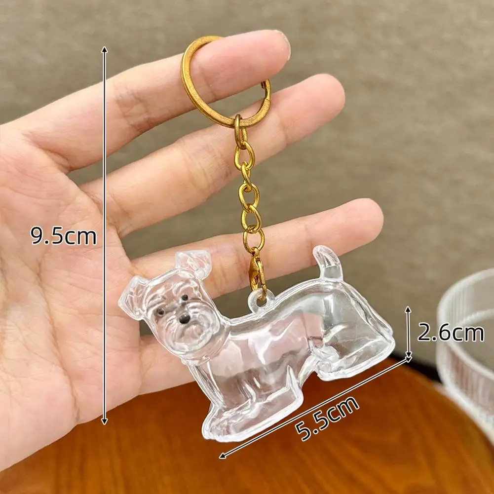 Dog Hair Collection Pendant Hair Storage Box Charm Pet Cute Keychains Clear Plastic Pet Hair Capsule Souvenirs DIY Gifts