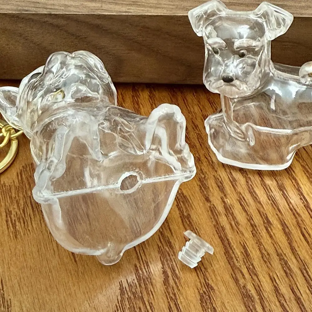 Dog Hair Collection Pendant Hair Storage Box Charm Pet Cute Keychains Clear Plastic Pet Hair Capsule Souvenirs DIY Gifts