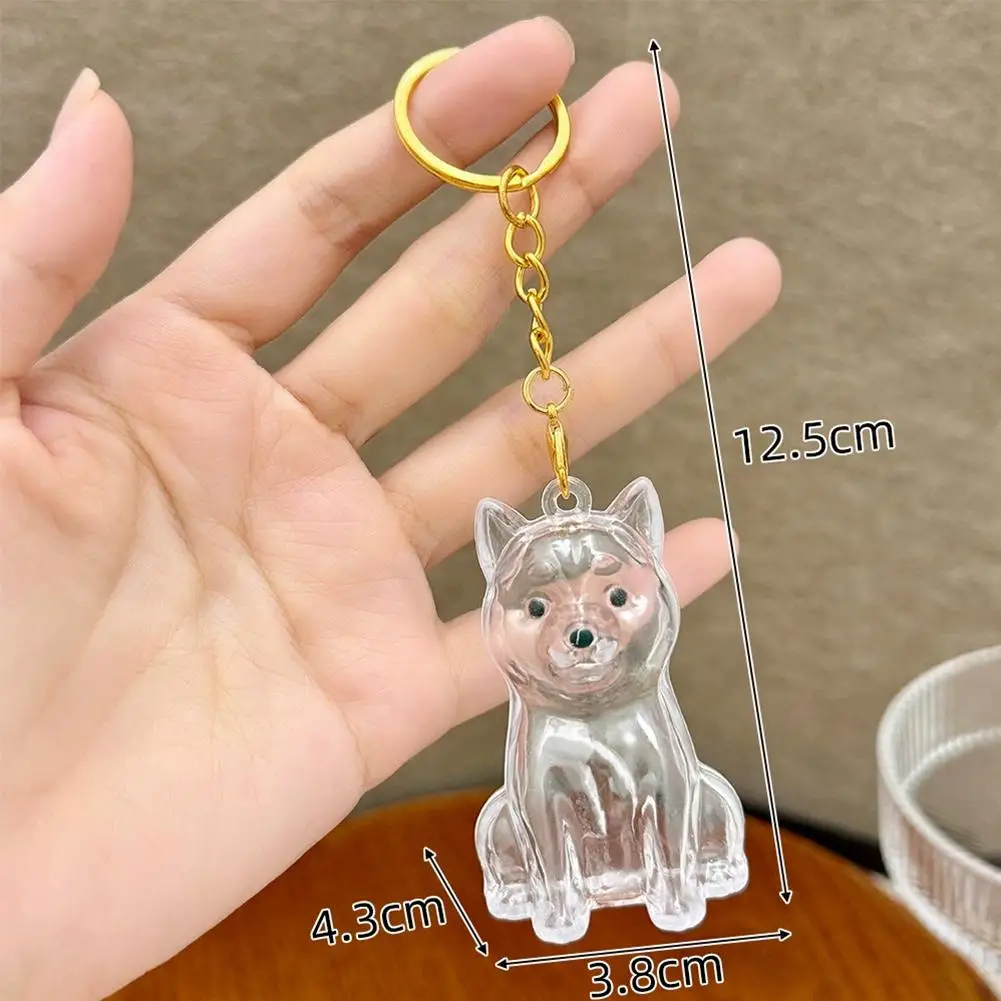 Dog Hair Collection Pendant Hair Storage Box Charm Pet Cute Keychains Clear Plastic Pet Hair Capsule Souvenirs DIY Gifts