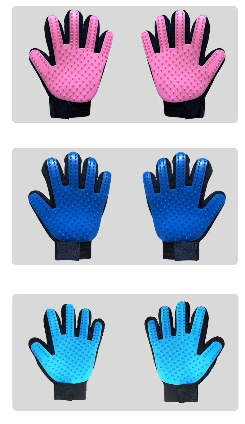 Cat Hair Remove Gloves Rubber Pet Beauty Cleaning Grooming Effective Massage Dog Combs Floating Brush 6 Color
