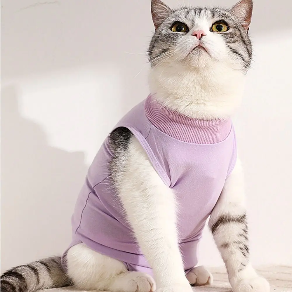 Soft Anti-licking Cat Weaning Suit After Surgery Vest Kitten Recovery Clothes Clothing Jumpsuit Cat Sterilization Suit For Pet