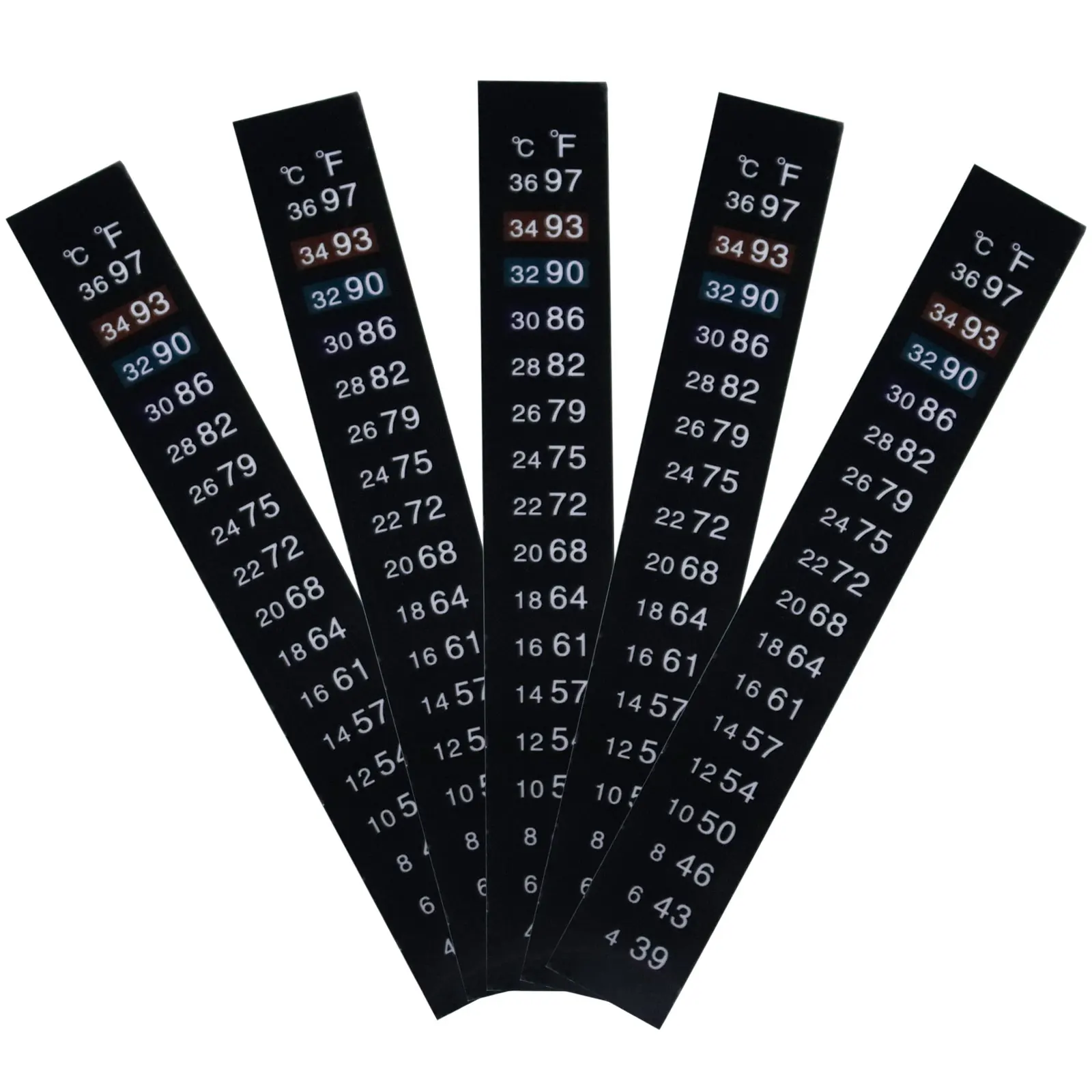 5Pcs/10Pcs Aquarium Fish Tank Strip Stick-on discolor Thermometer Sticker Adhesive Sticky Dual Scale Sticker Temperature Tools