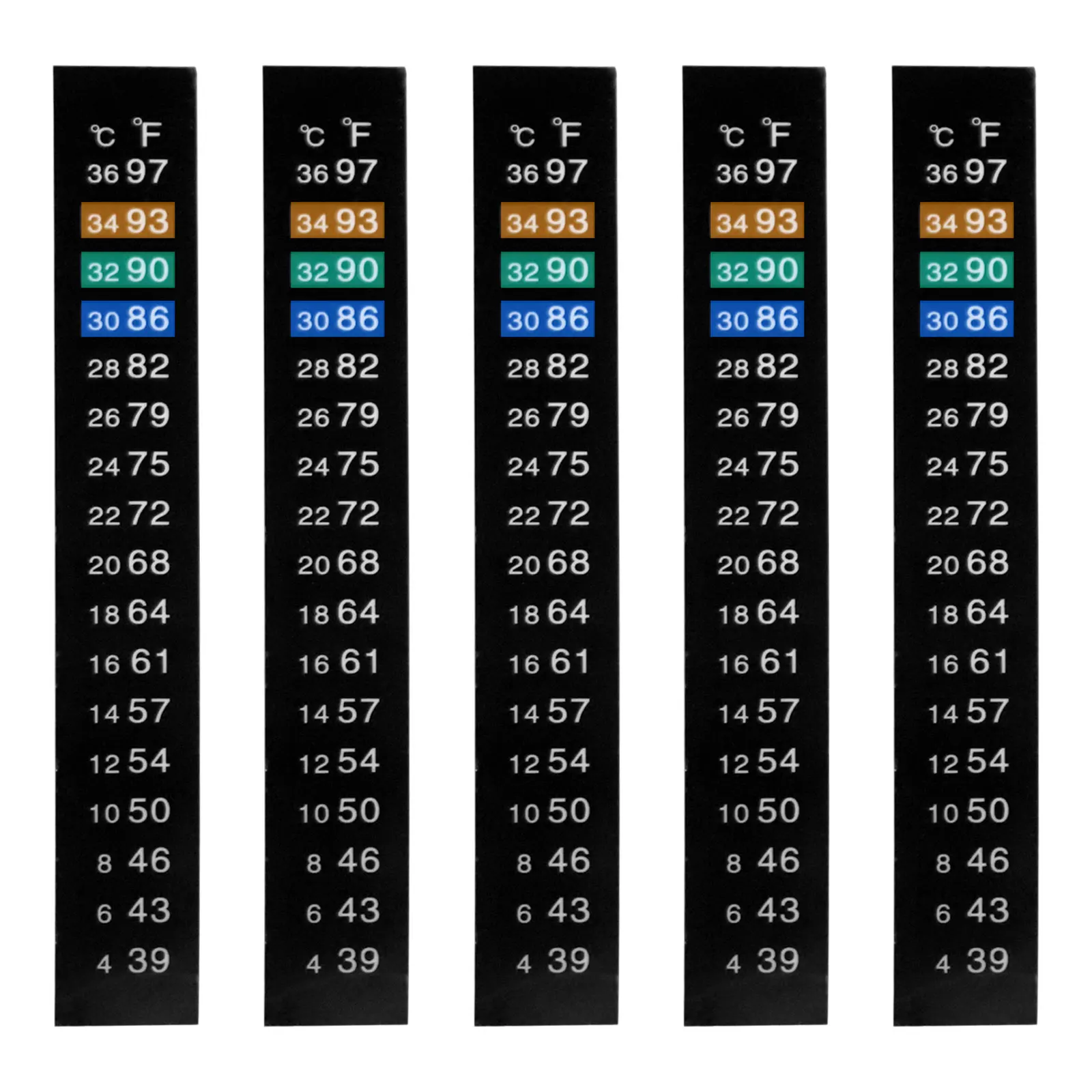 5Pcs/10Pcs Aquarium Fish Tank Strip Stick-on discolor Thermometer Sticker Adhesive Sticky Dual Scale Sticker Temperature Tools