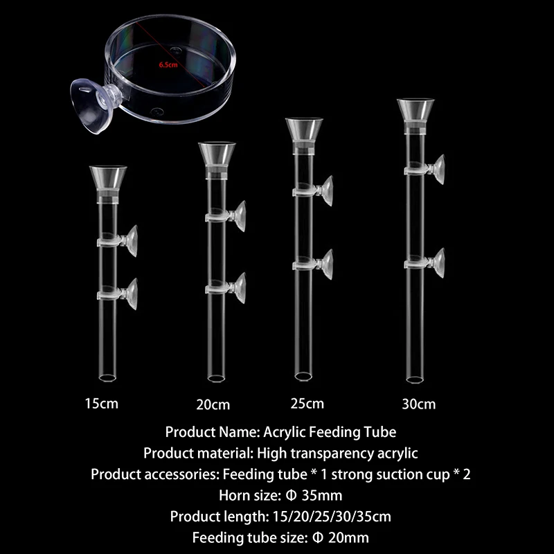 Acrylic Aquarium Feeder Tube Dish Transparent Fish Tank Shrimp Snail Shrimp Food Feeder Bowl Feeding Accessories