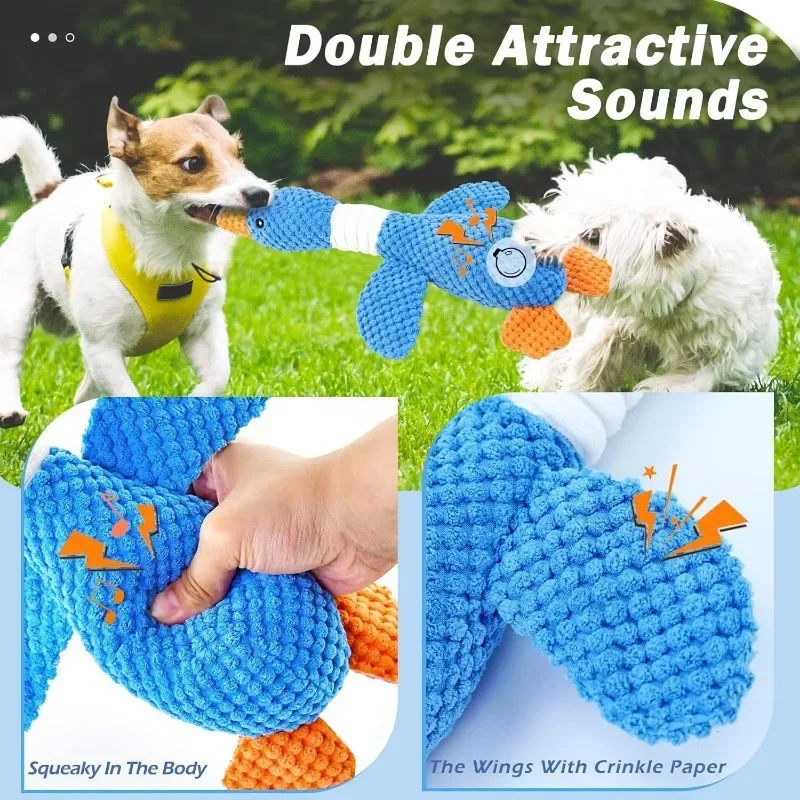New Pineapple Velvet Goose Dog Toy Cat Toy Pet Double Color Goose Tough Bite Chew Plush Sound Toy Pet Supplies