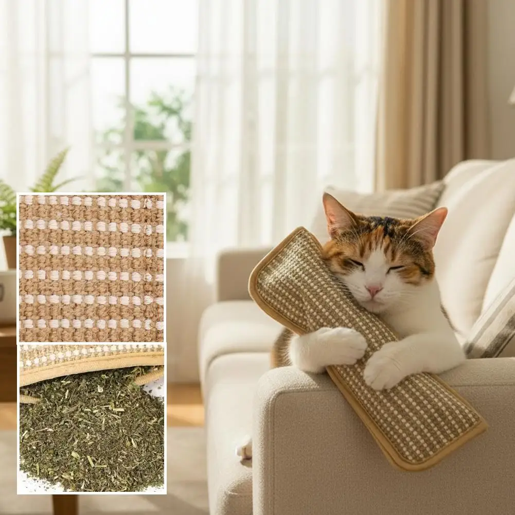 Catnip Toys for Indoor Cats Cat Toys Sisal Scratching Pad Bite Resistant Kitten Teething Toys Interactive Cat Nip Kicker Toys