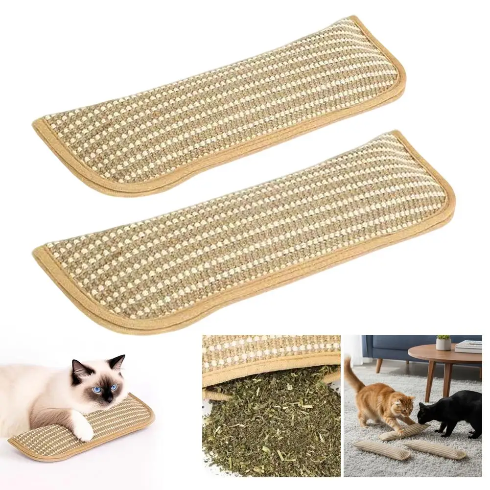 Catnip Toys for Indoor Cats Cat Toys Sisal Scratching Pad Bite Resistant Kitten Teething Toys Interactive Cat Nip Kicker Toys