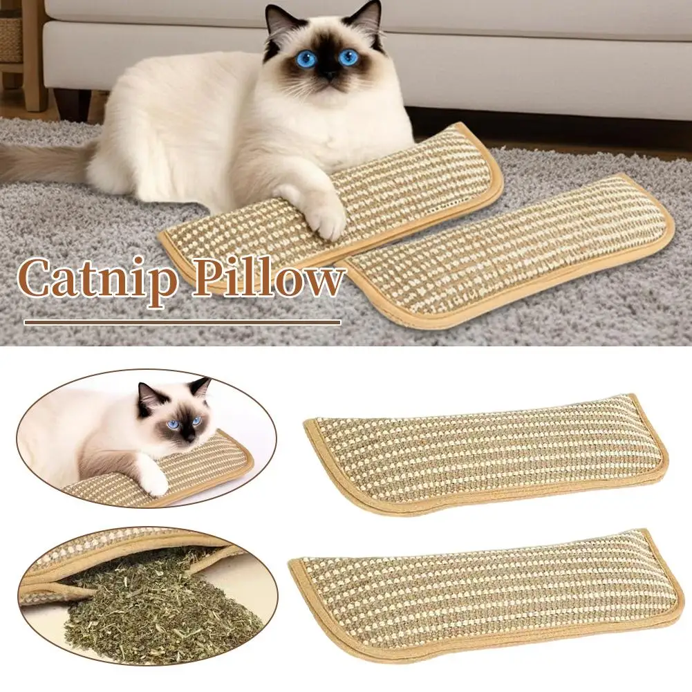 Catnip Toys for Indoor Cats Cat Toys Sisal Scratching Pad Bite Resistant Kitten Teething Toys Interactive Cat Nip Kicker Toys
