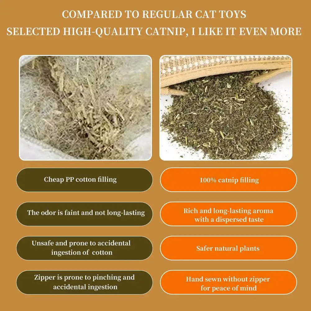 Catnip Toys for Indoor Cats Cat Toys Sisal Scratching Pad Bite Resistant Kitten Teething Toys Interactive Cat Nip Kicker Toys