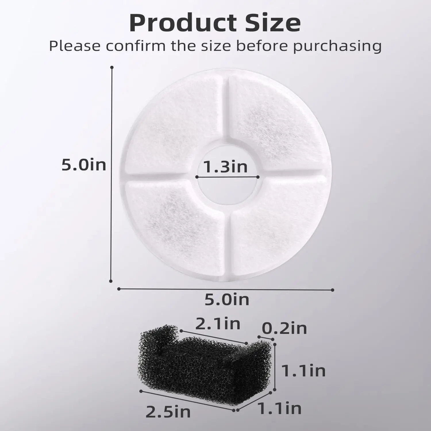 Cat Water Fountain Filter Replacement,4/8/12pcs Round Carbon Filters Set for Automatic Pet Fountain Multiple Filtration System