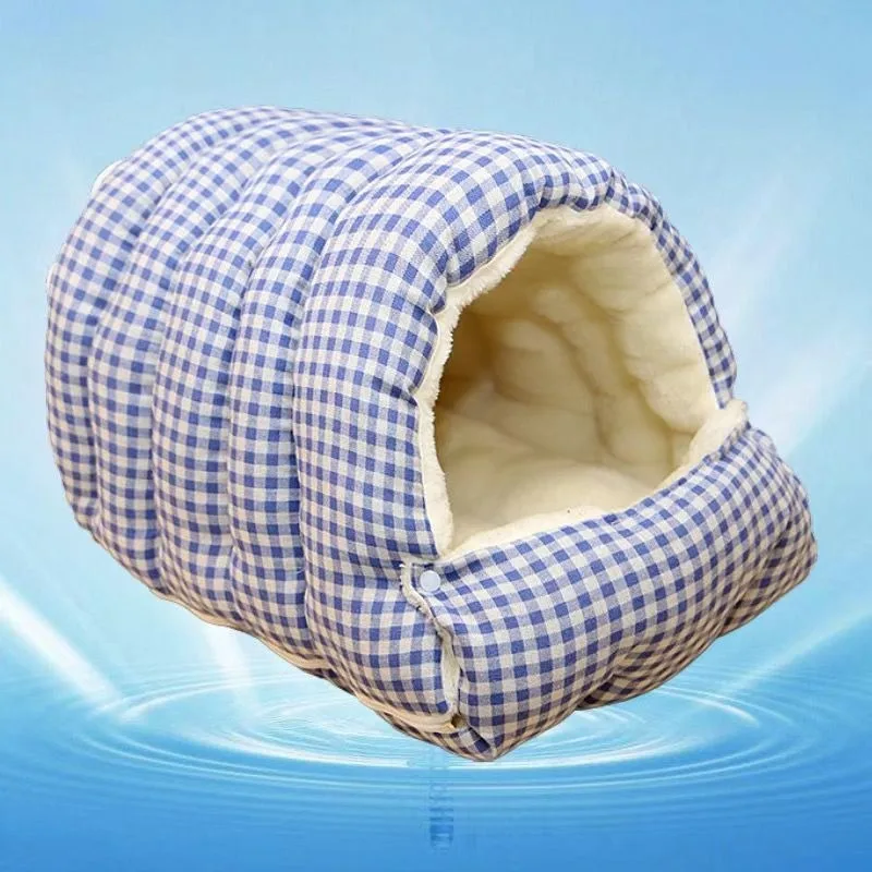 Foldable Winter Pet Sleep Bed/Bag for Cats Dogs, Thickened Semi-Enclosed Design, Soft Indoor, Christmas/Warm in Autumn/Winter
