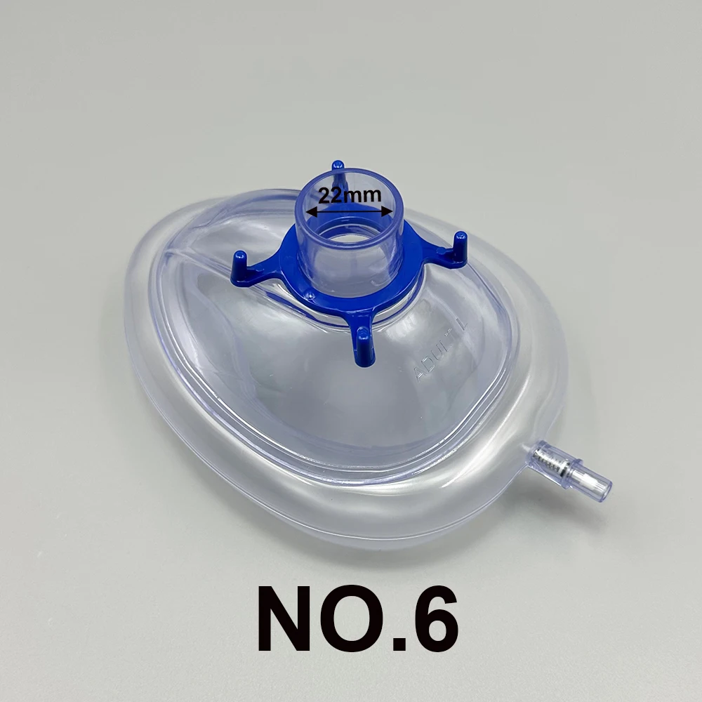 PVC Anesthesia Masks and Disposable Sterile Resuscitation Masks Suitable for Newborn and Animals of All Ages, Sizes NO.1-NO.6
