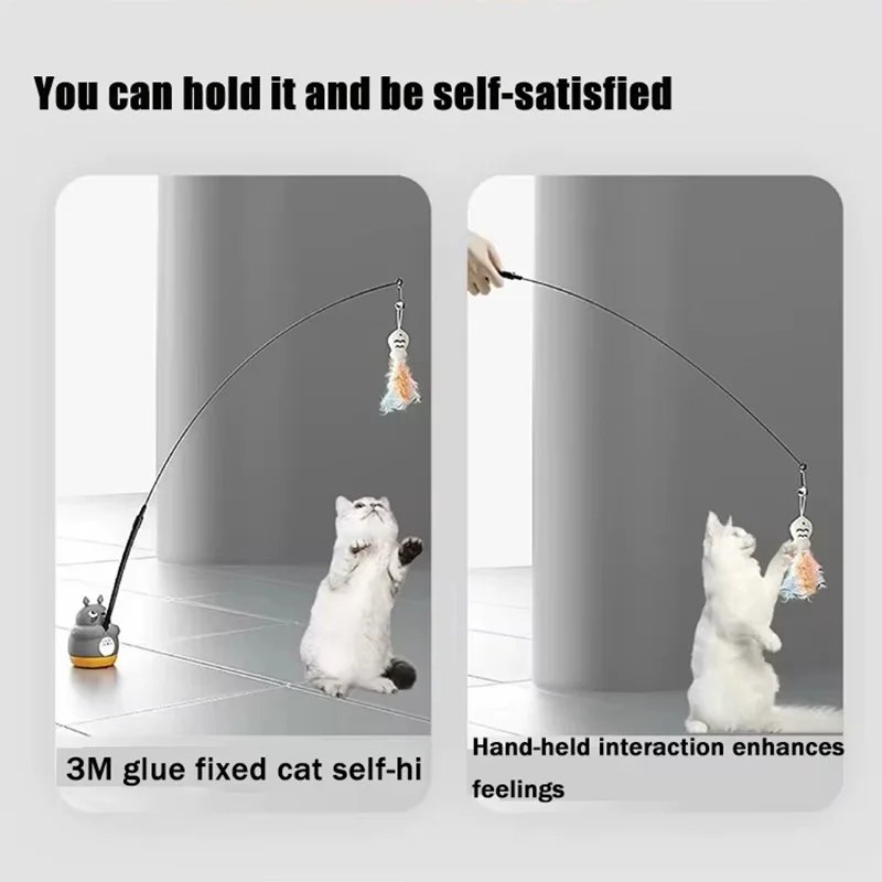 Cat Teaser Wand Steel Wire Dragon Cat Toy With Bell Fish Interactive Bite Resistant Durable Self Amusing Pet Toy For Cats