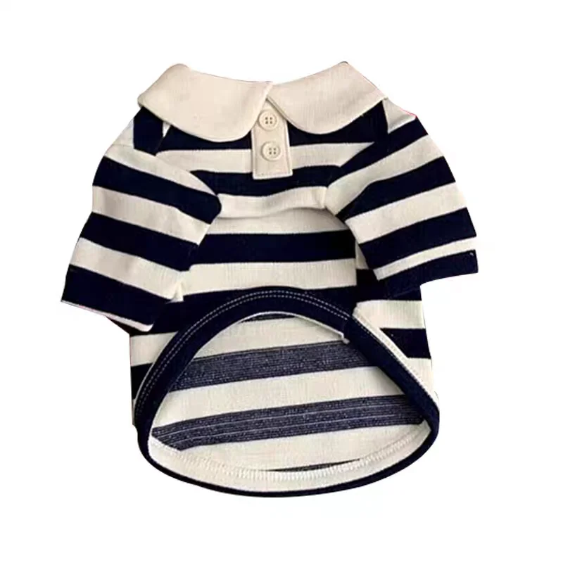 Summer Polo Shirt for Dogs Puppy Clothes Bichon Frise Chihuahua Stripe Dog Sweatshirt Dog Cooling Vest for Small and Medium Dogs