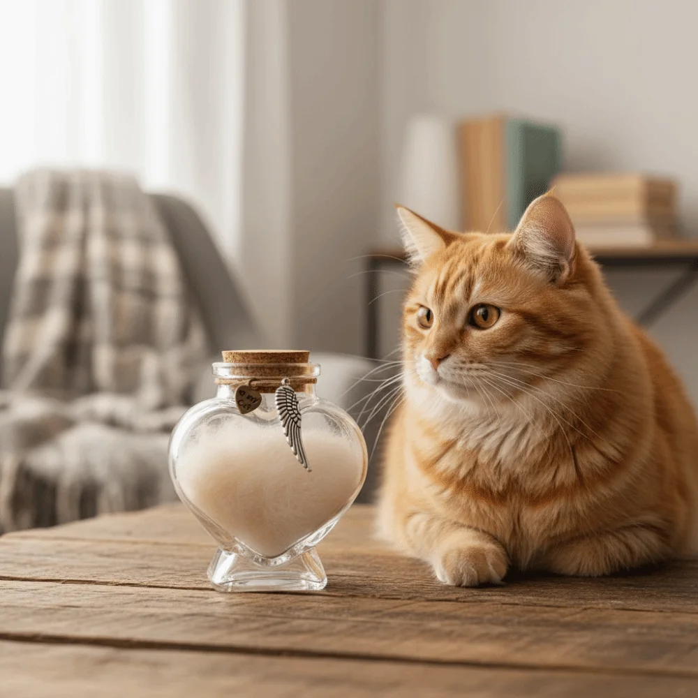 Heart-Shaped Pet Hair Storage Bottle Glass Corked Lid Cat Funeral Urn Transparent Pet Fur Keepsake Jar Pet Cremation