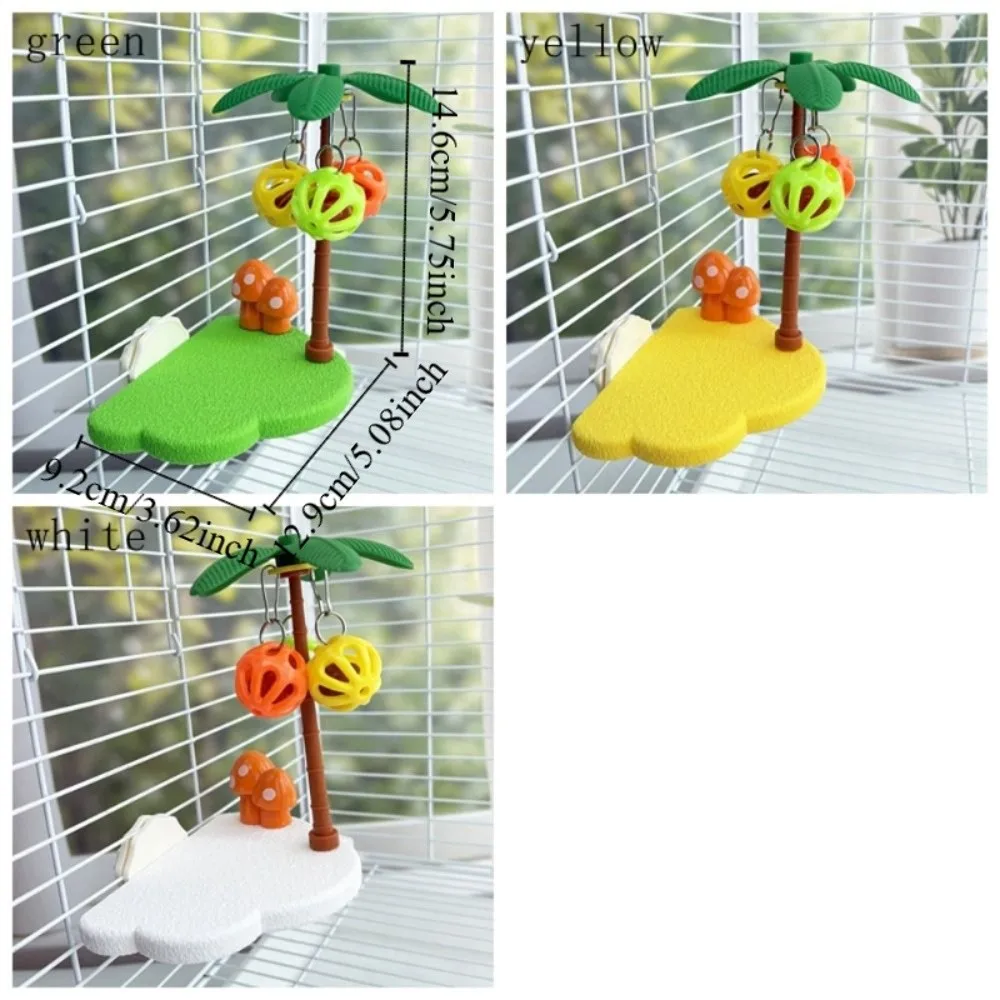 Coconut-shaped Bird Perch Stand Detachable Funny Parrot Play Stands Cartoon Wear Resistant Birdcage Platform
