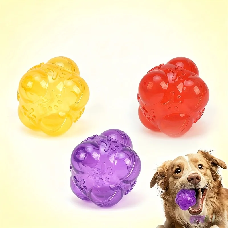 Funny Rubber Dog Ball Toy Play Squeak Toy Sound Chew Treat Holder Puppy Training Molar Toys Interactive Pet Supplies