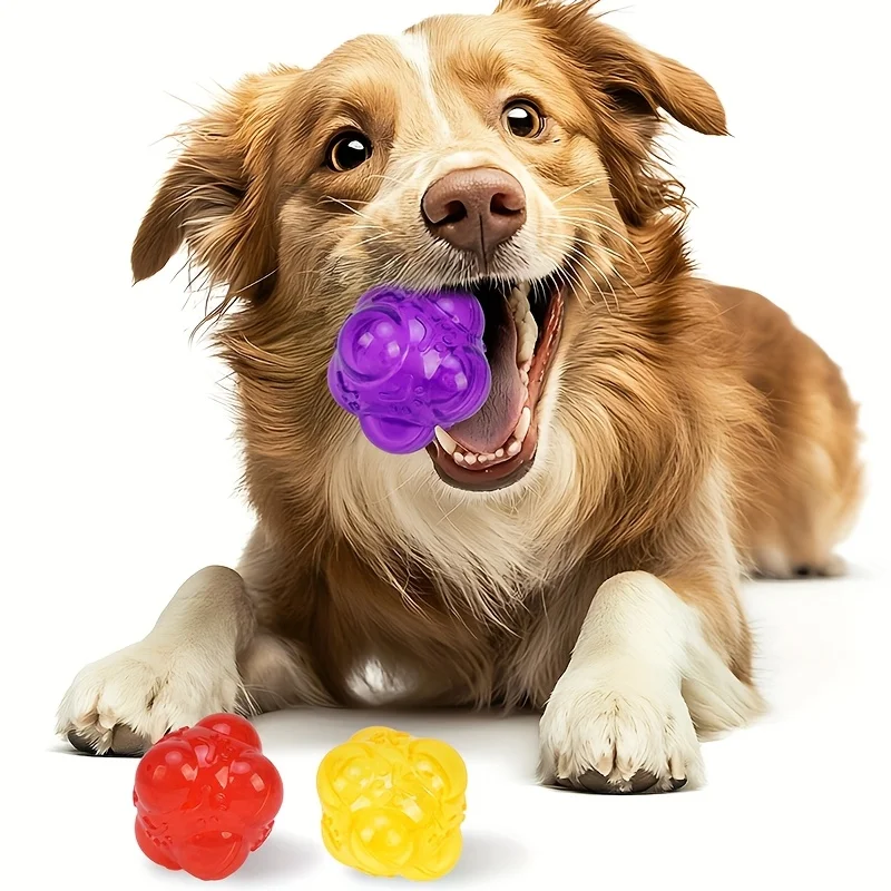 Funny Rubber Dog Ball Toy Play Squeak Toy Sound Chew Treat Holder Puppy Training Molar Toys Interactive Pet Supplies