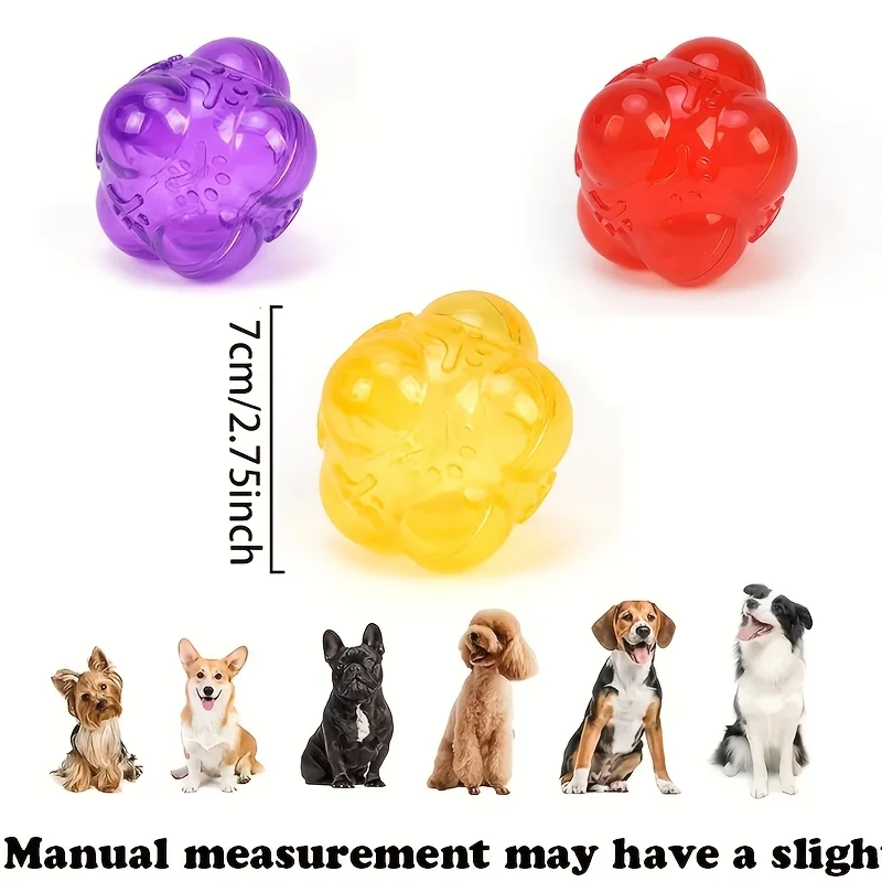 Funny Rubber Dog Ball Toy Play Squeak Toy Sound Chew Treat Holder Puppy Training Molar Toys Interactive Pet Supplies