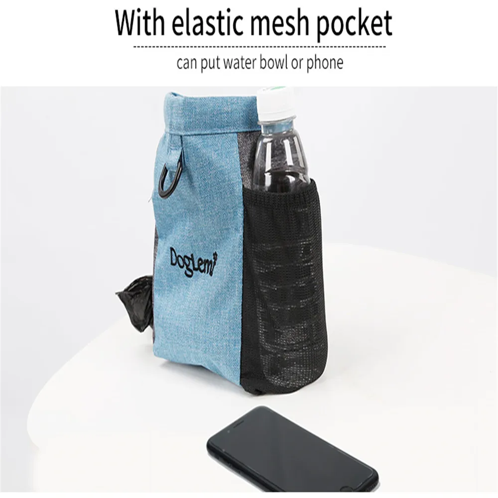 Dog Treat Bag Pet Snack Pouch with Waist Belt Training Walking Portable Outdoor Walking Dog Snack Bag Pet Storage Waist Pack