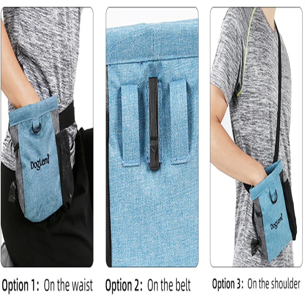 Dog Treat Bag Pet Snack Pouch with Waist Belt Training Walking Portable Outdoor Walking Dog Snack Bag Pet Storage Waist Pack