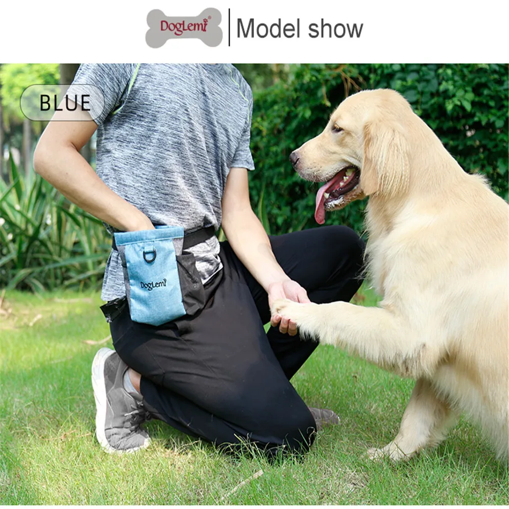 Dog Treat Bag Pet Snack Pouch with Waist Belt Training Walking Portable Outdoor Walking Dog Snack Bag Pet Storage Waist Pack