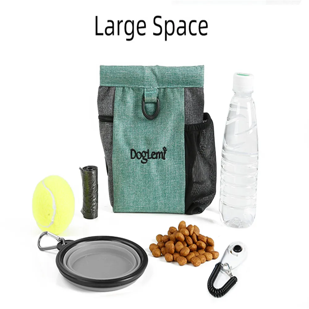 Dog Treat Bag Pet Snack Pouch with Waist Belt Training Walking Portable Outdoor Walking Dog Snack Bag Pet Storage Waist Pack