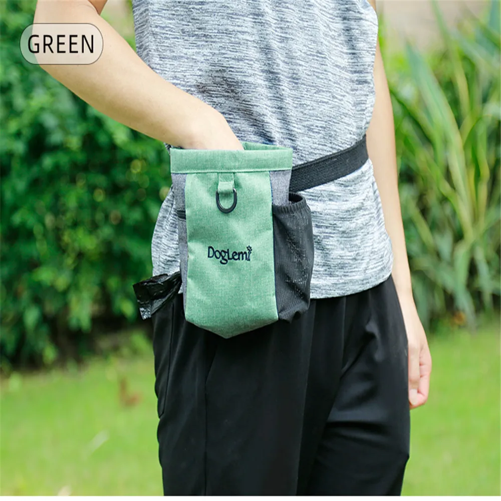 Dog Treat Bag Pet Snack Pouch with Waist Belt Training Walking Portable Outdoor Walking Dog Snack Bag Pet Storage Waist Pack