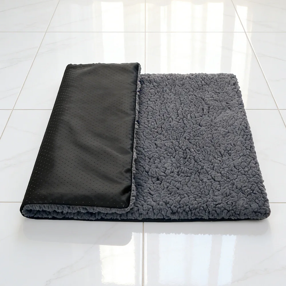 Self Warming Cat Bed, Extra Warm Self Heating Pad for Cats & Dogs, Anti-Slip Thermal Pet Mat, Washable Cover, Not Electric, Grey