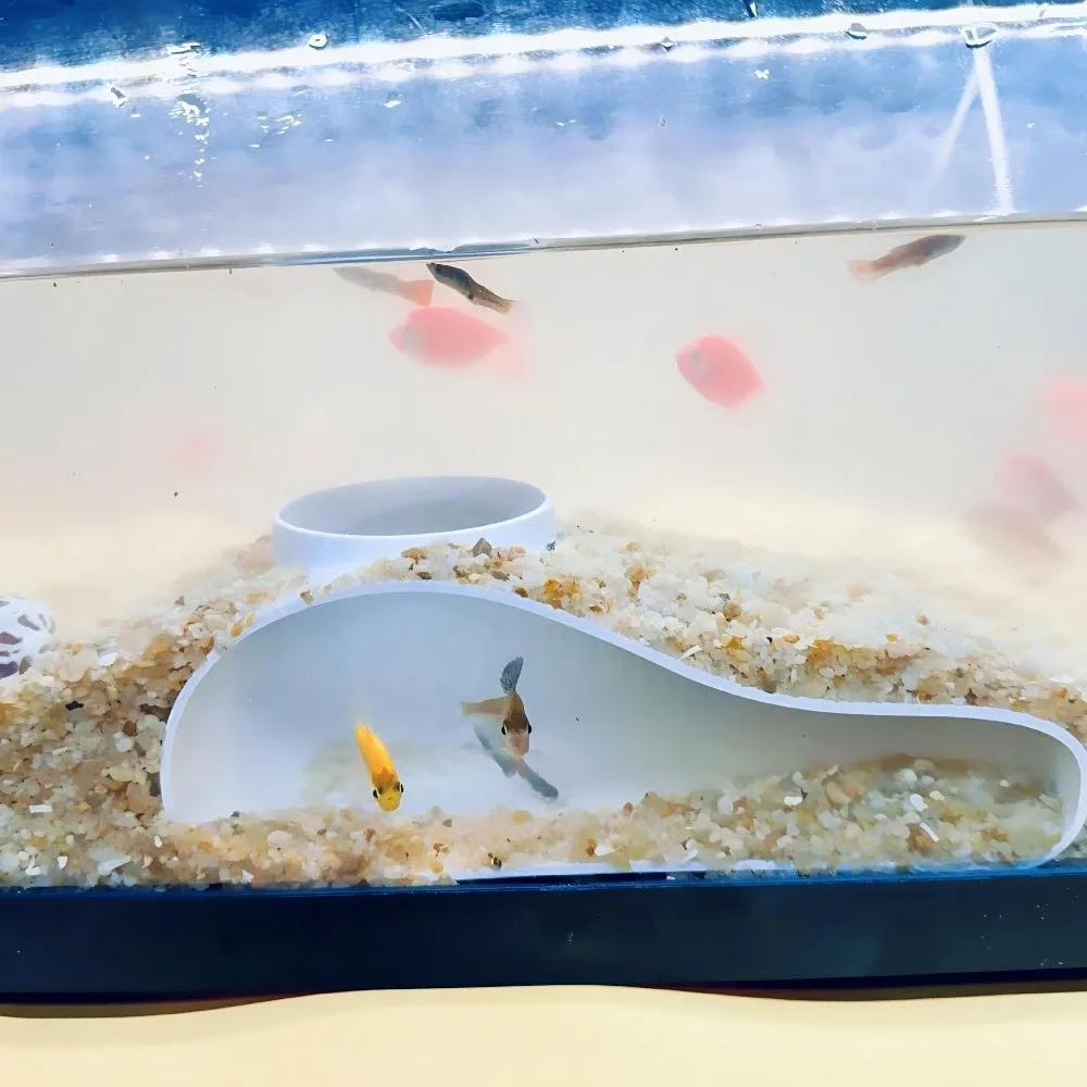 3D Printing Aquarium Tunnel Cave Single Hole Shelter Shrimp Cave Spacious Interior Natural Curve Under Gravel Tunnel