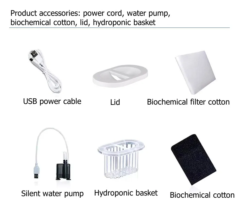 Mini Desktop Aquarium Fish Tank with Biochemical Filtration System and LED No-Change Water Integrated Ecological Water Cycle Hom