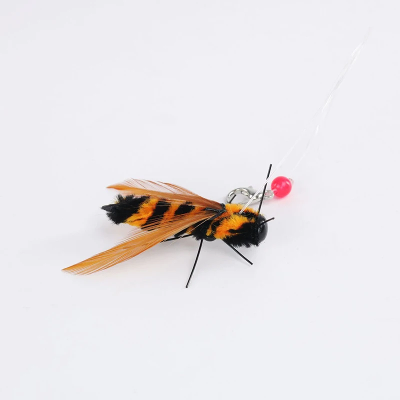2pcs Simulation Hornet Cat Teasing Stick Replacement Head Insect Cat Toy Interactive Pet Toys For Kitten