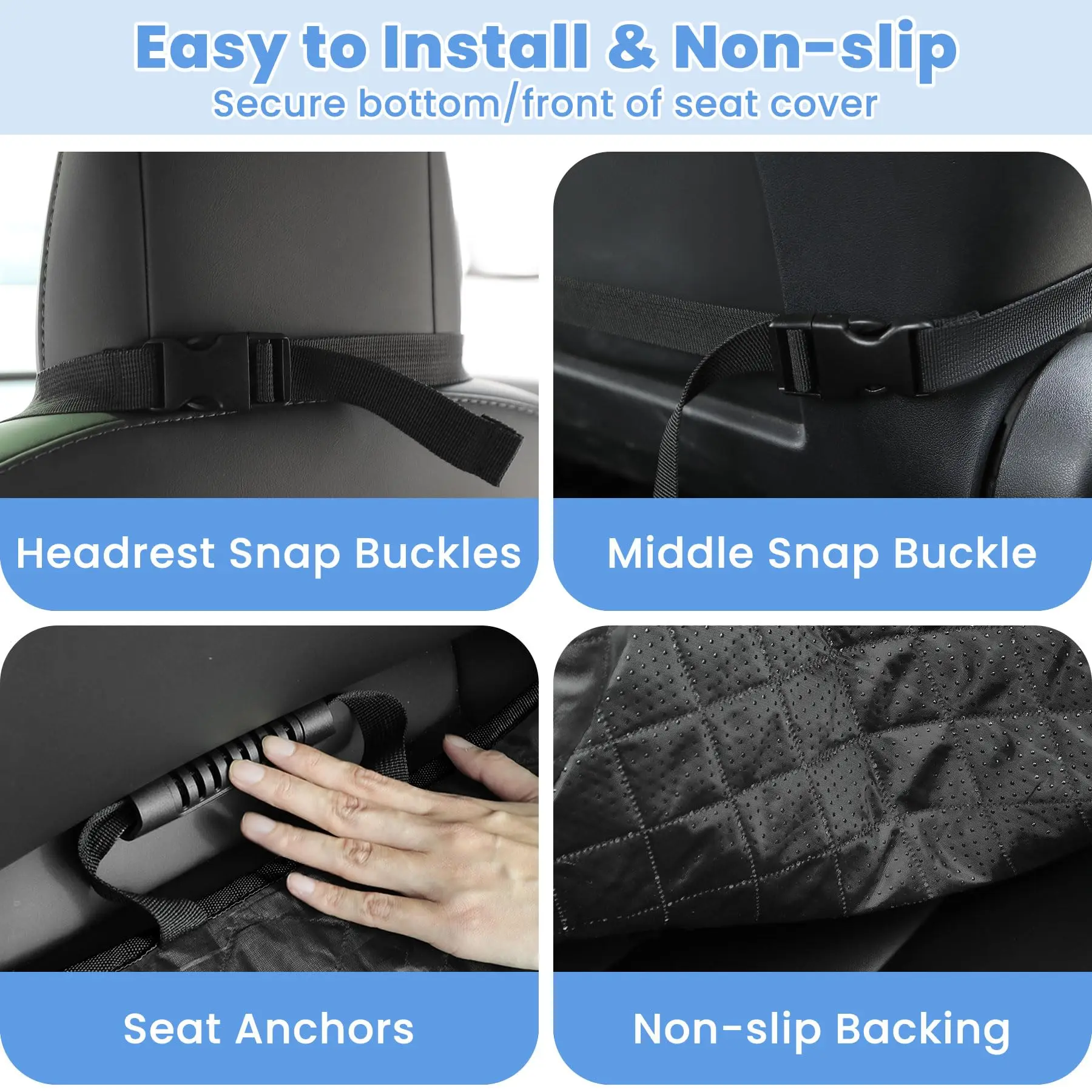 Dog Car Seat Covers Waterproof Front Seat Cover for Dogs Scratch-Proof Nonslip Pet Passenger Seat Cover Protector Fit for Cars