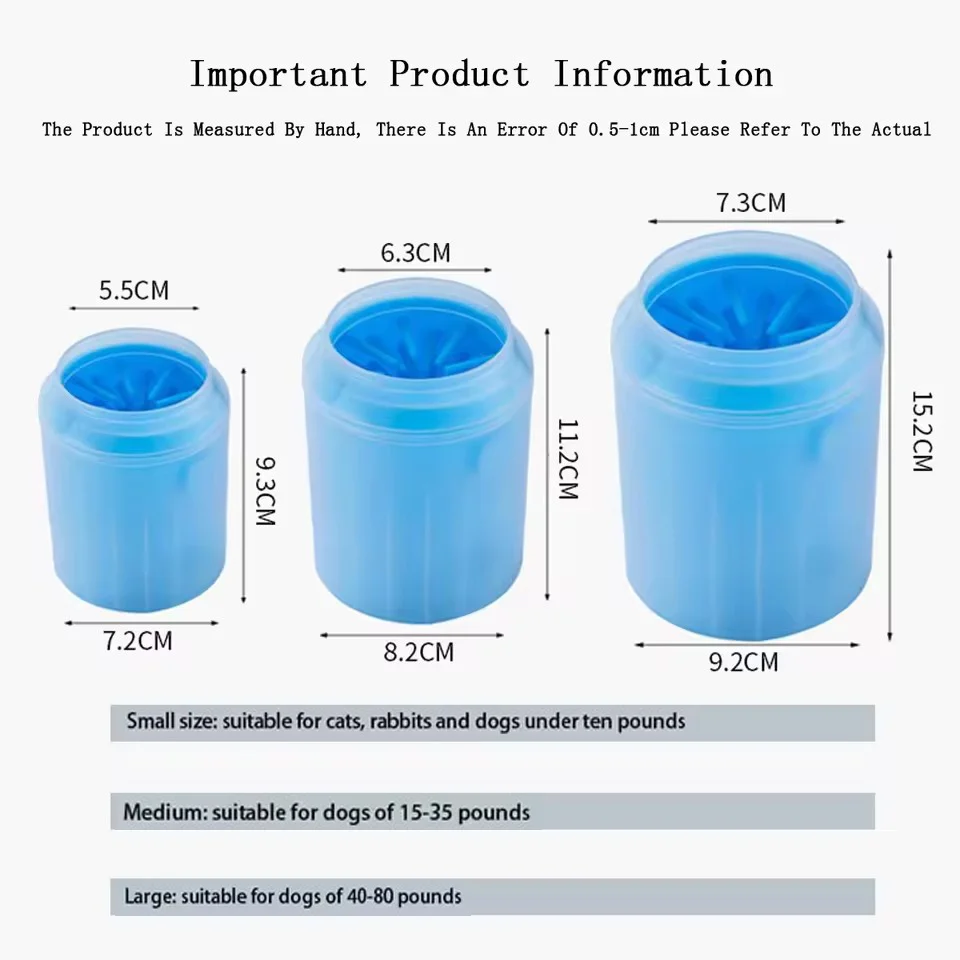 Dog Paw Cleaner Cup Soft Silicone Combs Portable Outdoor Pet Foot Washer Paw Clean Brush Quickly Wash Foot Cleaning Bucket