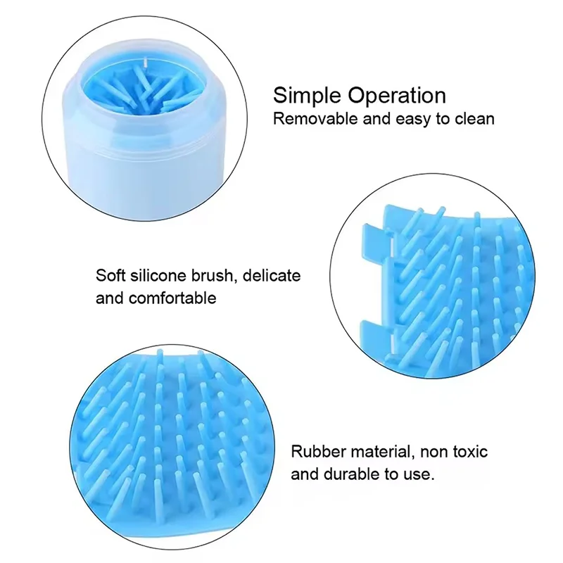 Dog Paw Cleaner Cup Soft Silicone Combs Portable Outdoor Pet Foot Washer Paw Clean Brush Quickly Wash Foot Cleaning Bucket