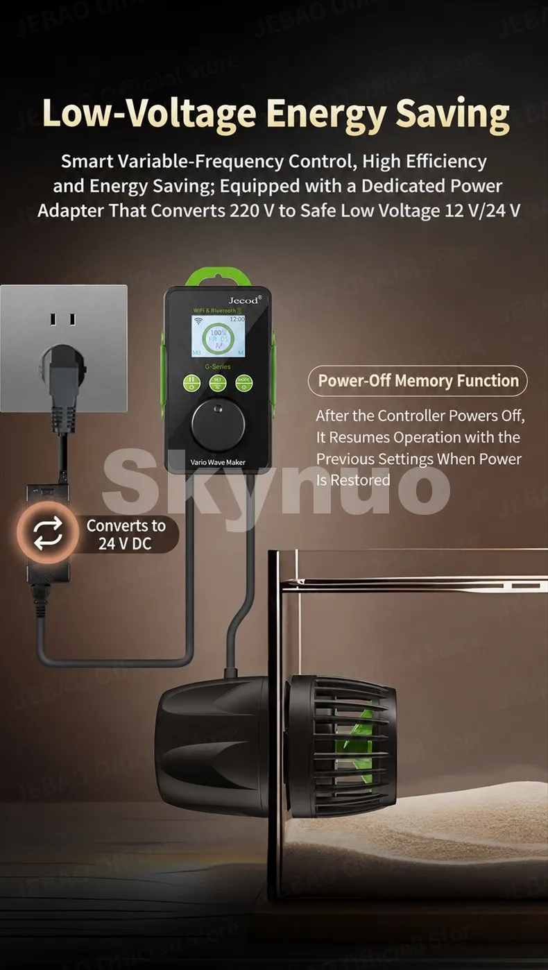 Jebao Jecod GMP Series Cordless Aquarium Vario Wavemaker Pump WIFI/BT APP Controlled for Marine Coral Reef Fish Tank
