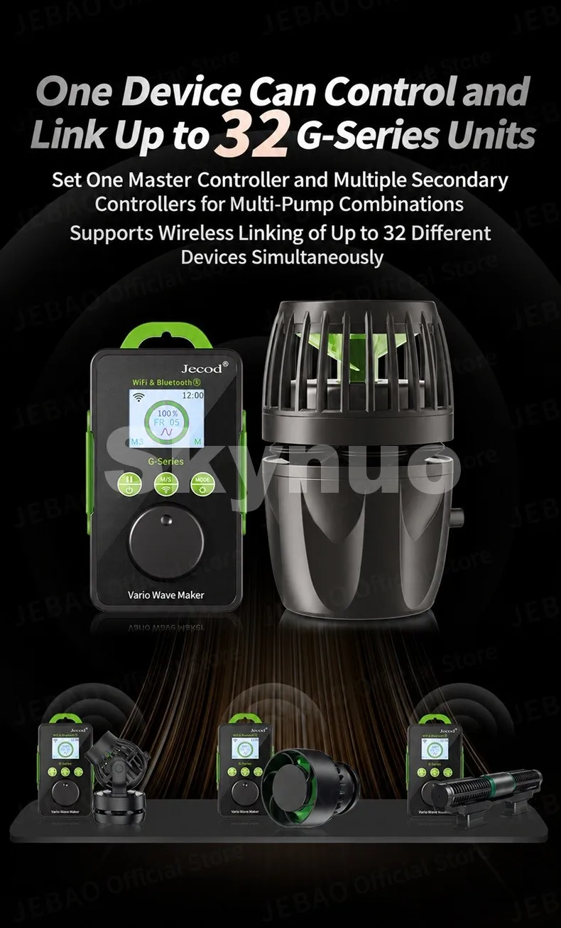 Jebao Jecod GMP Series Cordless Aquarium Vario Wavemaker Pump WIFI/BT APP Controlled for Marine Coral Reef Fish Tank