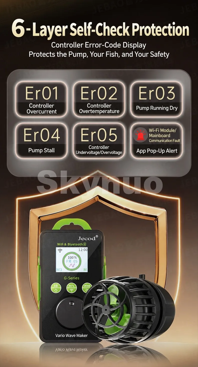 Jebao Jecod GMP Series Cordless Aquarium Vario Wavemaker Pump WIFI/BT APP Controlled for Marine Coral Reef Fish Tank