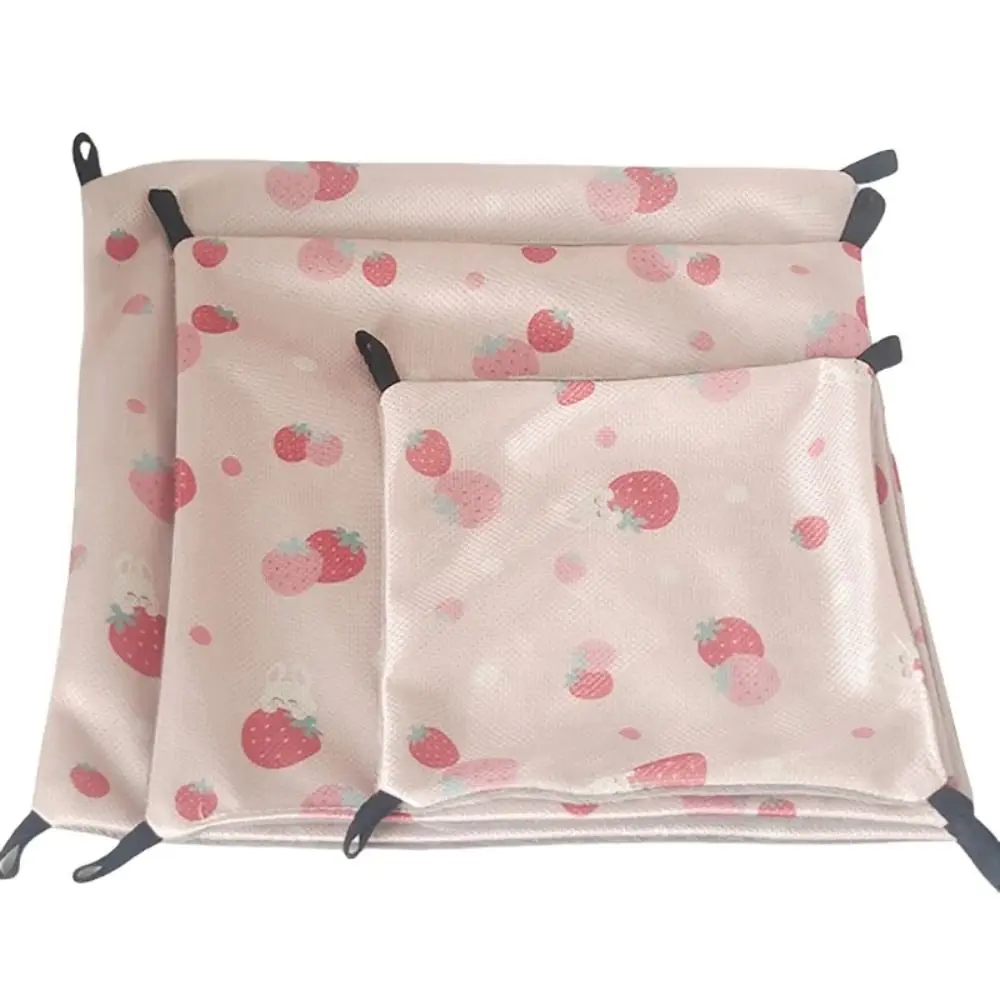 NEW 3 Size Creative Double-sided Guinea Pig Hammock Ice Silk Skin-Friendly Hamster Hammock 4 Hooks Hanging Small Pet Supplies