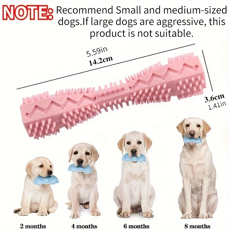 Durable Dog Chew Stick, Toothbrush for Tooth Cleaning And Massage - Soft Pet Toy