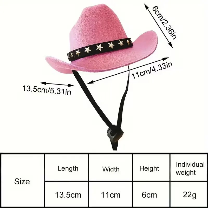 1 Charming Mini Pet Cowboy Hat - Perfect for Small Dogs and Cats, Ideal for Holiday Outings with Pets