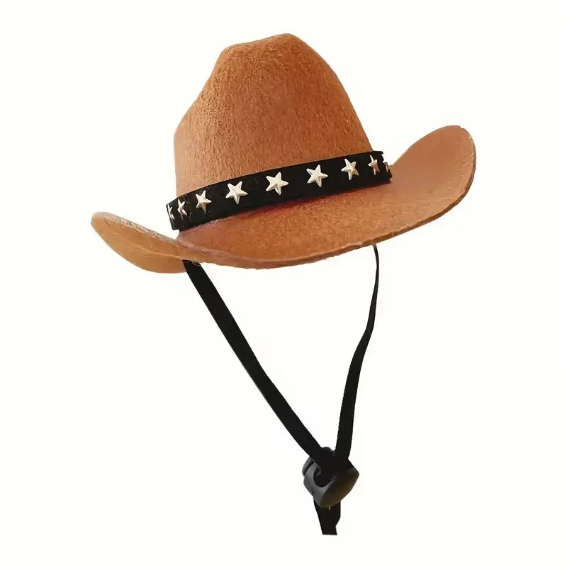 1 Charming Mini Pet Cowboy Hat - Perfect for Small Dogs and Cats, Ideal for Holiday Outings with Pets