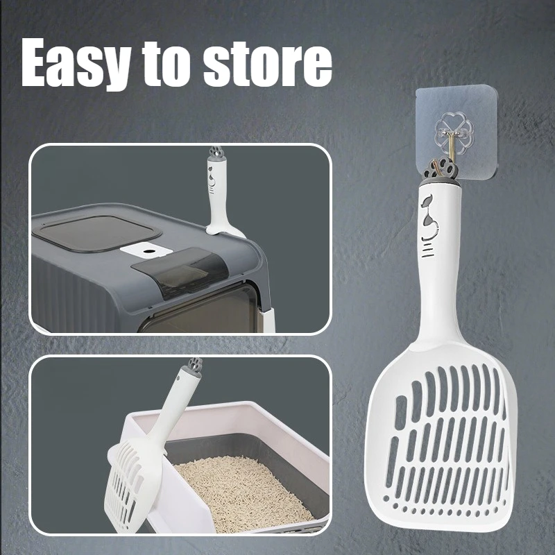 Pet Cat Litter Shovel, Grid Cat Urine Litter Shovel, Pet Cleaning Supplies, Toilet Bowl, Long-handled Cat Litter Shovel