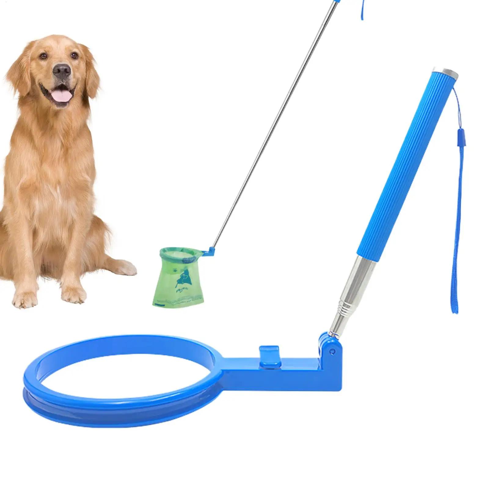 Pooper Scooper Extendable Handle Bend-Free Pet Waste Collector Dog Poop Collector for Outdoor Walks Park Adventures Outings