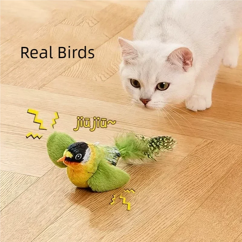 Interactive Chirping Bird Cat Toy Hanging Teaser Wand For Kitten Self Entertaining Anti Boredom Bite Resistant Pet Play Toy