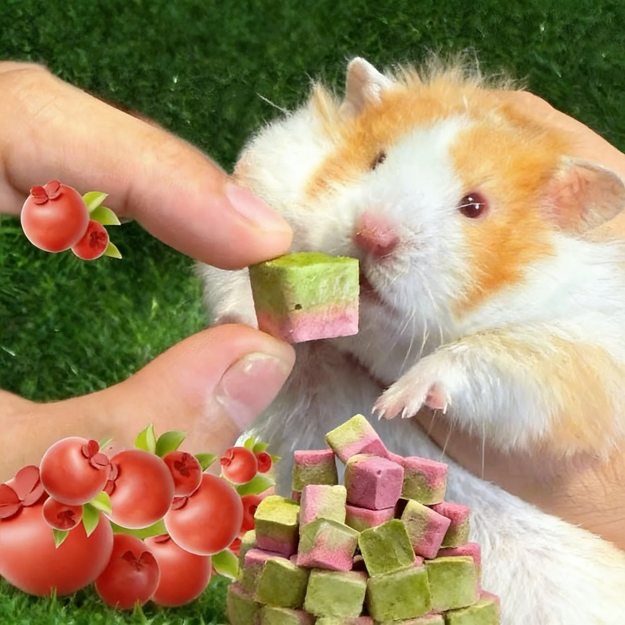 Hamster snacks, cranberry and beef liver slices, freeze-dried fruit and vegetable grains, nutritious for golden hamsters, dwarf