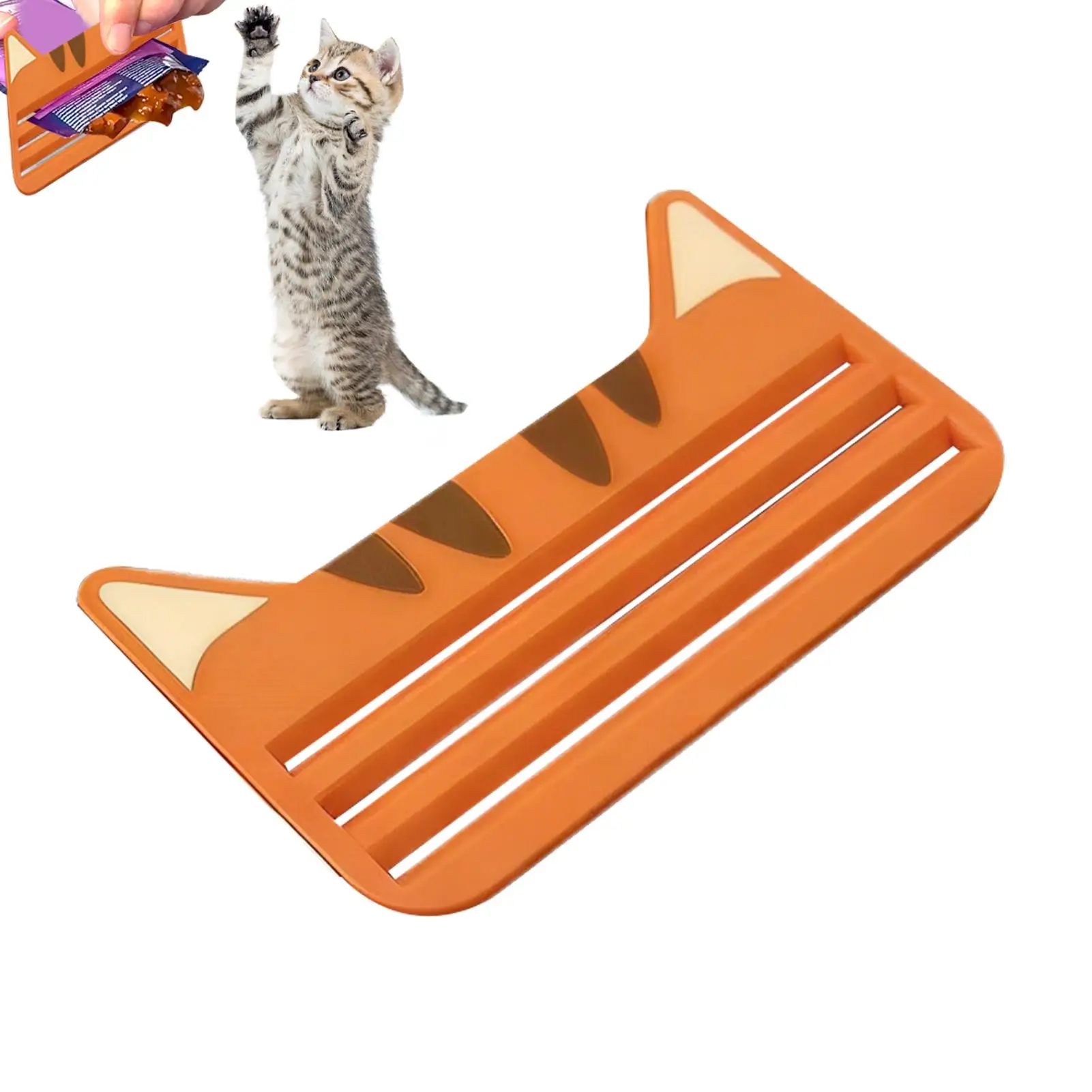Cat Food Pouch Squeezer Reusable Kitten Treats Extruder Cat Bar Treats Scraper for Kitten Yard Park Walking Home Indoor Outdoor